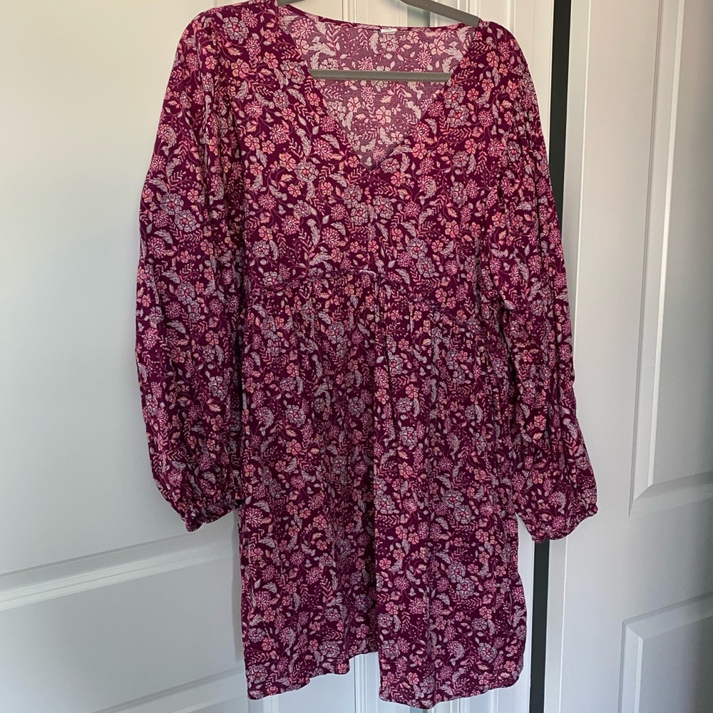 Old Navy Cranberry Peasant Dress Sz L